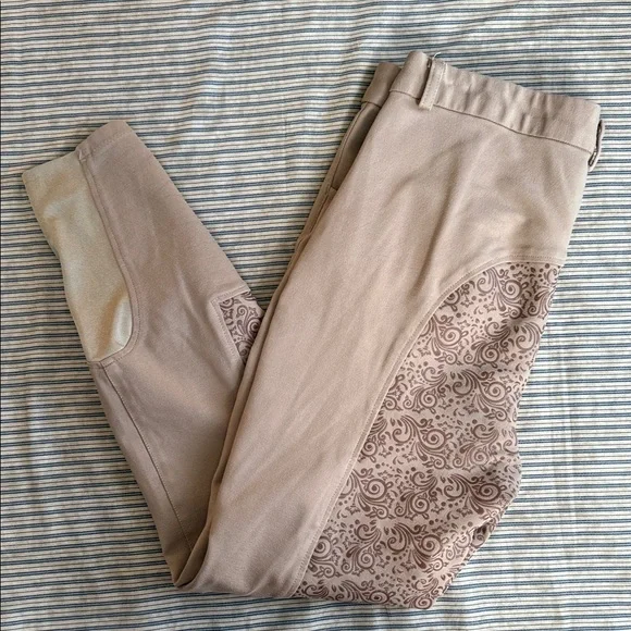 Piper by SmartPak Breeches Tan Paisley Silicone Grip Full Seat Riding Pants - Picture 16 of 16